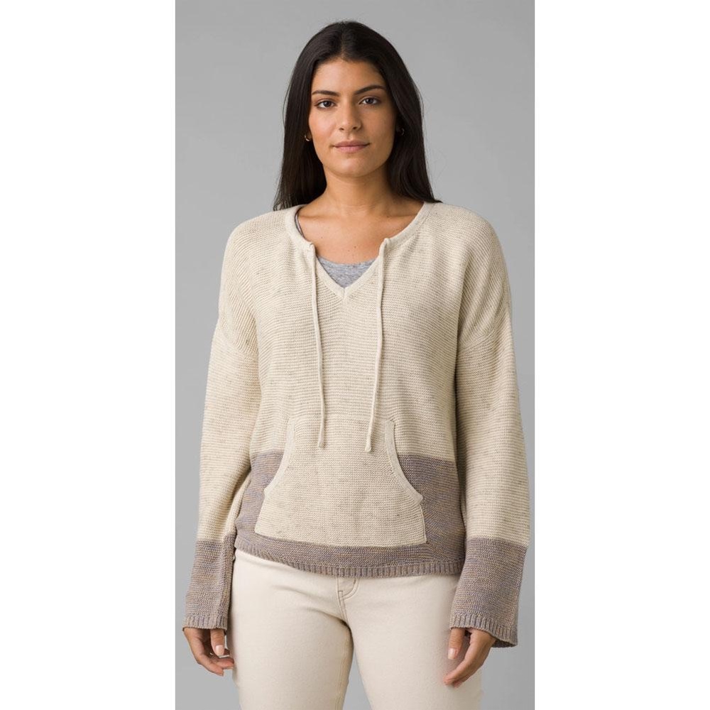Prana Crystal Beach Soft Organic Cotton Sweater Women's Small Cream Lilac